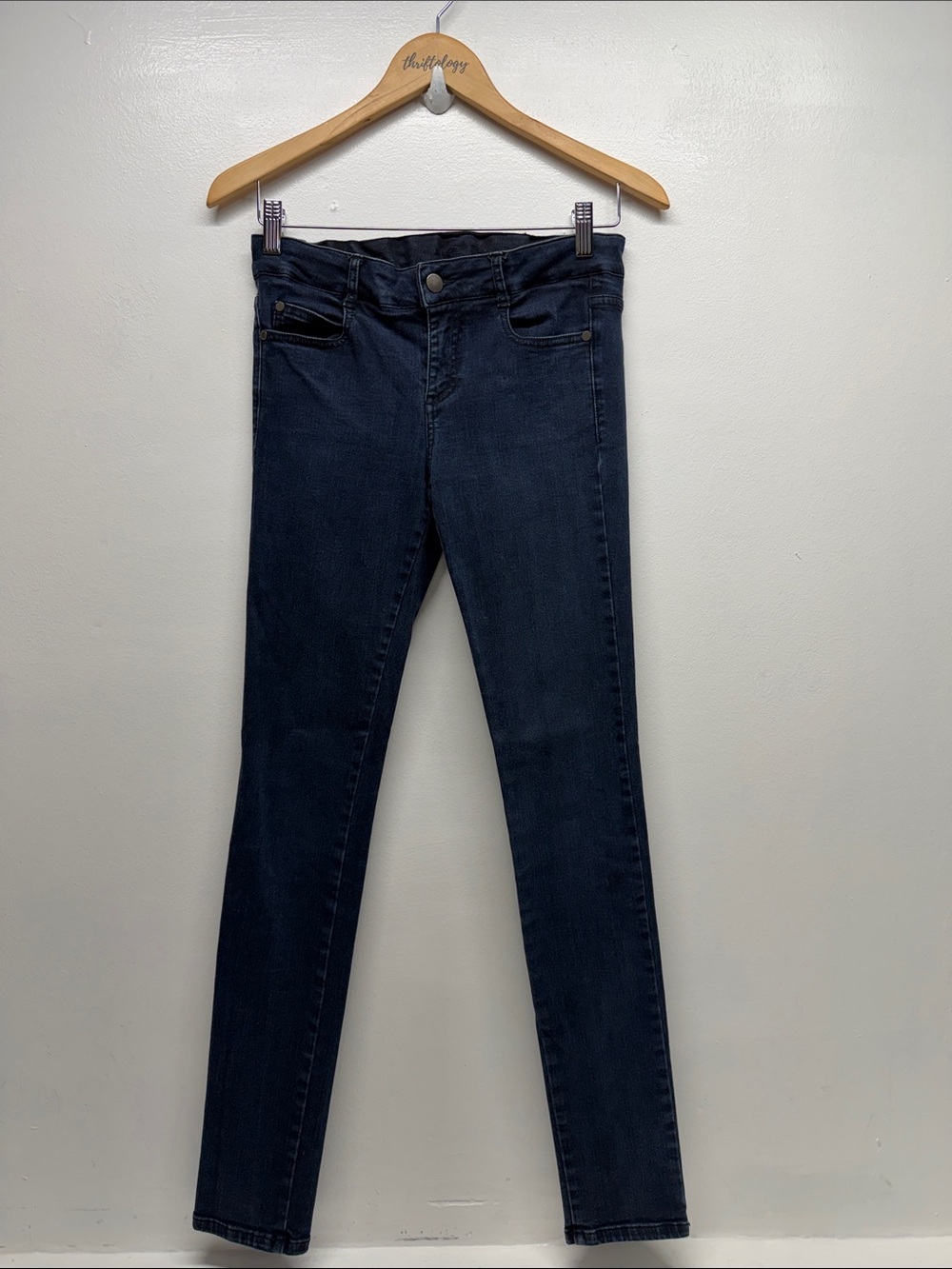 Stella McCartney Jeans Skinny Tapered Denim Low Rise Pants Cotton Logo Blue 29